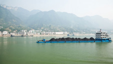 Pictured: A barge carrying coal on the Yangtze river